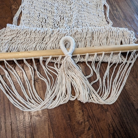 Artisan made cotton hammock with hardwood bar  New! - Picture 4 of 11